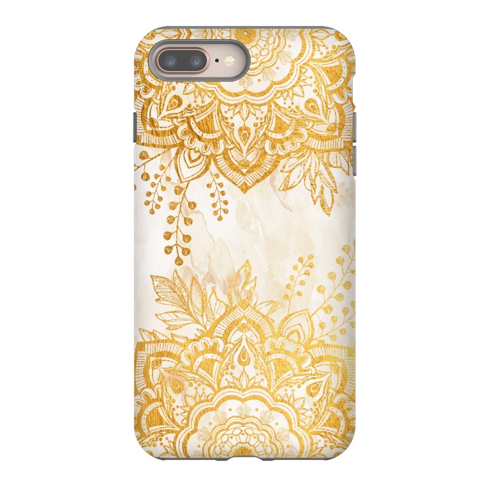 iPhone 7 plus StrongFit Queen Starring of Mandala-Gold Sunflower II by ''CVogiatzi.