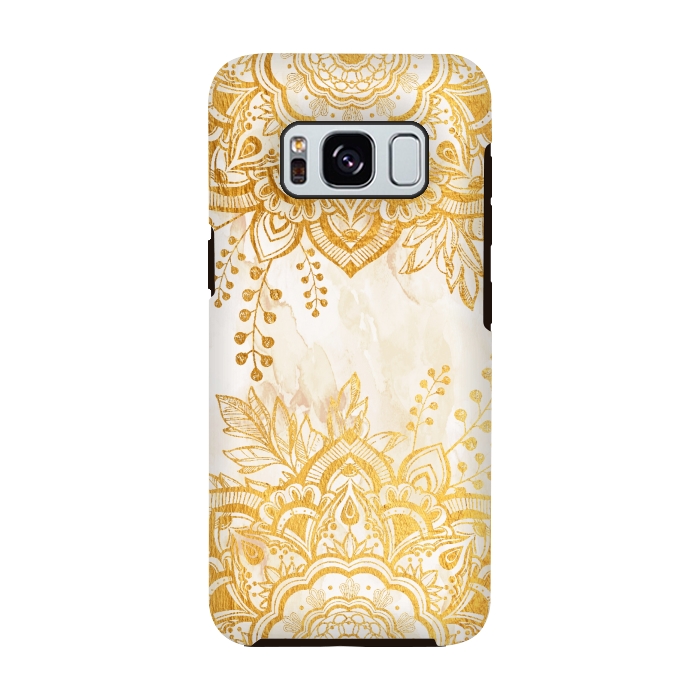 Galaxy S8 StrongFit Queen Starring of Mandala-Gold Sunflower II by ''CVogiatzi.