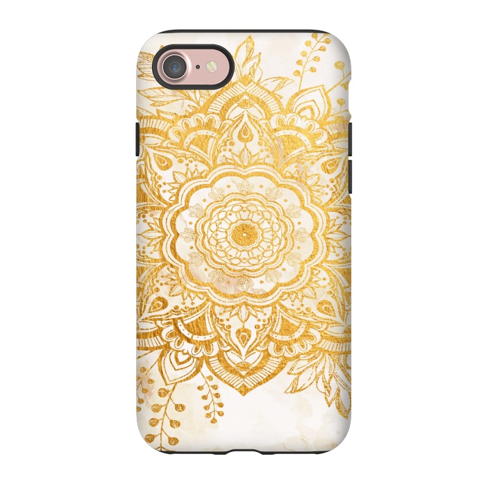 iPhone 7 StrongFit Queen Starring of Mandala-Gold Sunflower I by ''CVogiatzi.