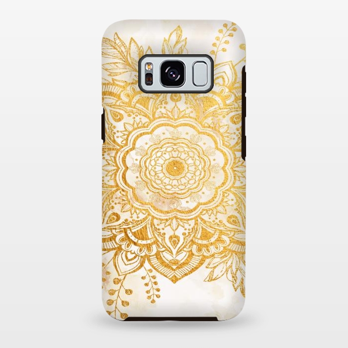 Galaxy S8 plus StrongFit Queen Starring of Mandala-Gold Sunflower I by ''CVogiatzi.