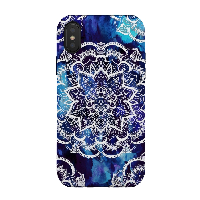 iPhone Xs / X StrongFit Queen Starring of Mandalas Navy by ''CVogiatzi.