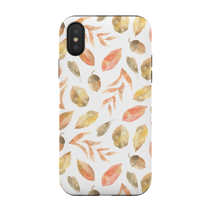 iPhone Xs / X StrongFit Painted Leaves by Creativeaxle