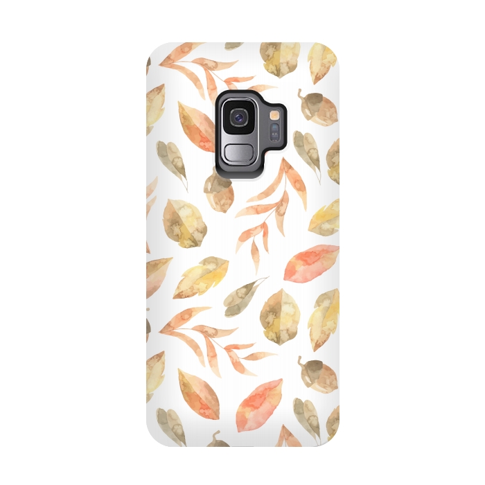 Galaxy S9 StrongFit Painted Leaves by Creativeaxle