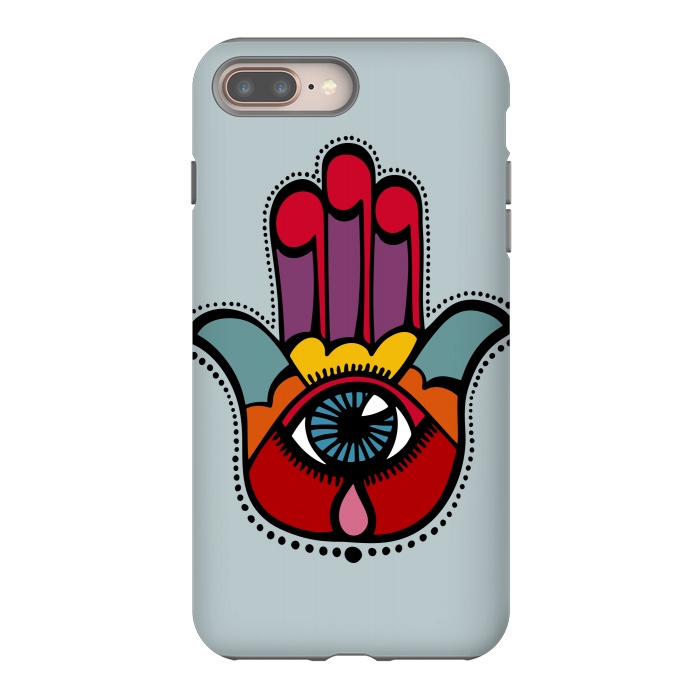 iPhone 7 plus StrongFit Pop Hamsa over Blue by Majoih