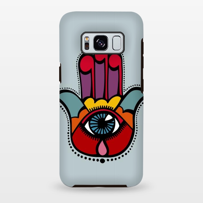 Galaxy S8 plus StrongFit Pop Hamsa over Blue by Majoih