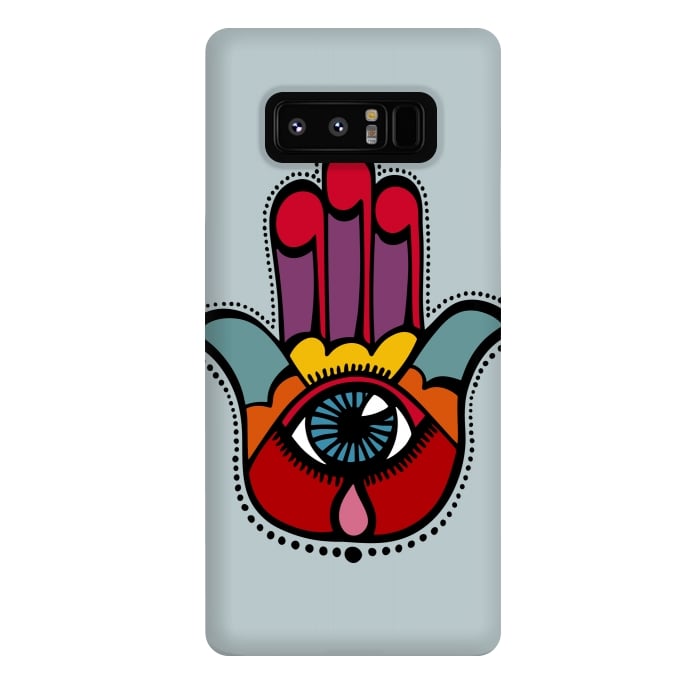 Galaxy Note 8 StrongFit Pop Hamsa over Blue by Majoih