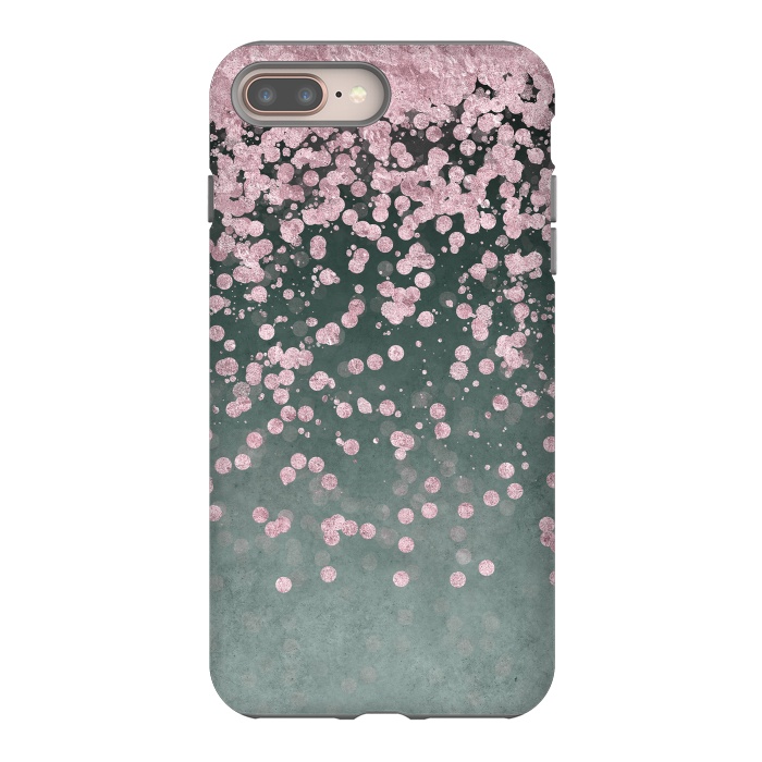 iPhone 7 plus StrongFit Pink Glitter On Teal 2 by Andrea Haase