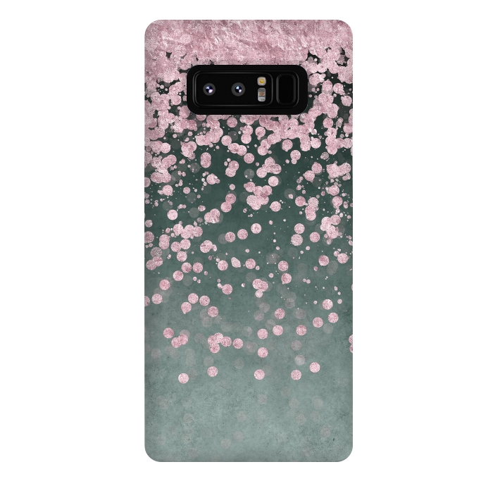 Galaxy Note 8 StrongFit Pink Glitter On Teal 2 by Andrea Haase