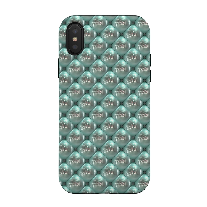 iPhone Xs / X StrongFit Shiny Turquoise Pearls 2 by Andrea Haase