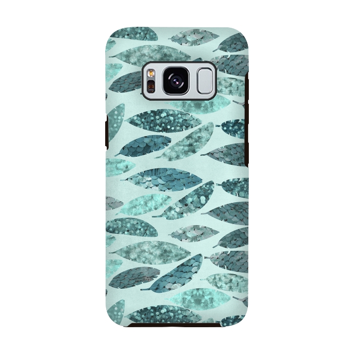 Galaxy S8 StrongFit Turquoise Green Mermaid Feathers 2 by Andrea Haase