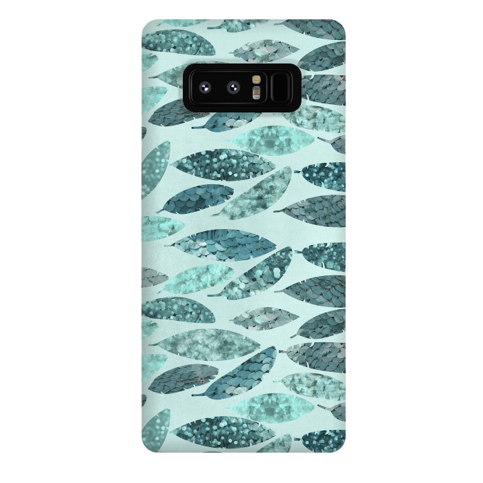 Galaxy Note 8 StrongFit Turquoise Green Mermaid Feathers 2 by Andrea Haase