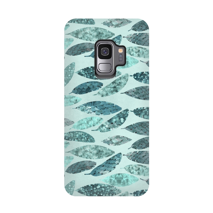 Galaxy S9 StrongFit Turquoise Green Mermaid Feathers 2 by Andrea Haase