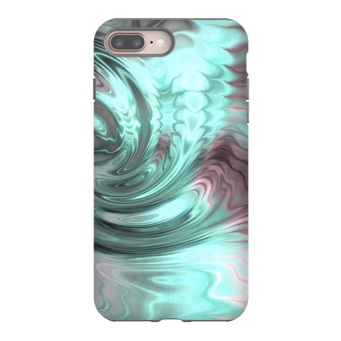 iPhone 7 plus StrongFit Abstract Fractal Teal Pink 2 by Andrea Haase