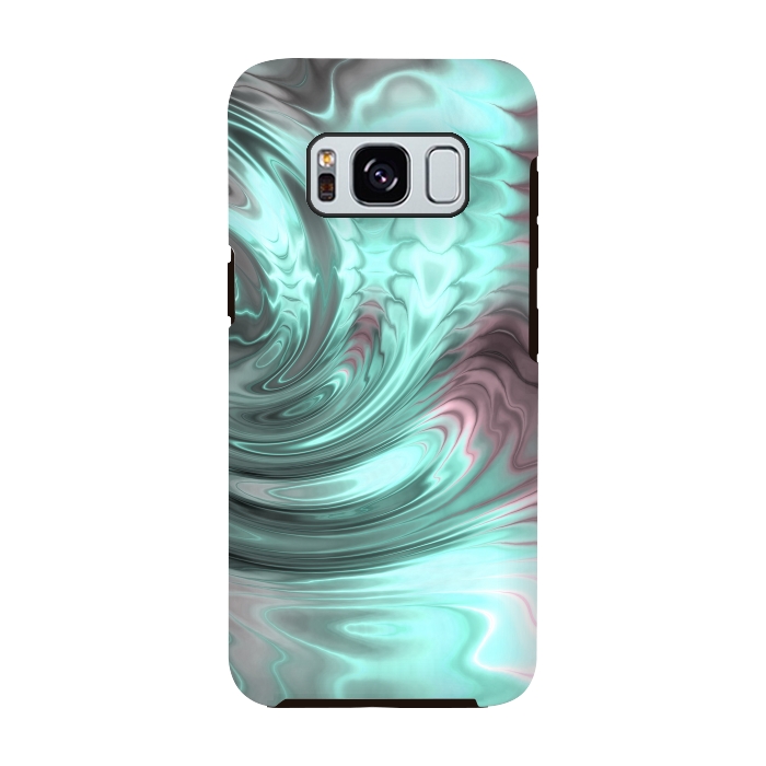 Galaxy S8 StrongFit Abstract Fractal Teal Pink 2 by Andrea Haase