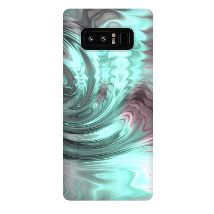 Galaxy Note 8 StrongFit Abstract Fractal Teal Pink 2 by Andrea Haase