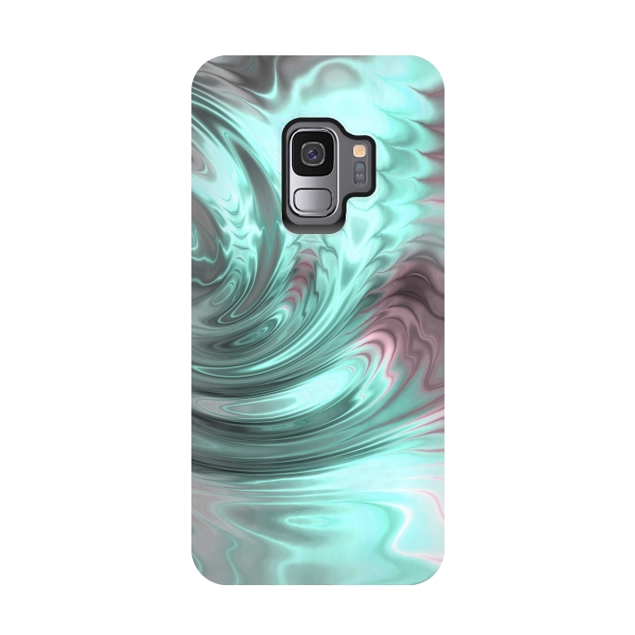 Galaxy S9 StrongFit Abstract Fractal Teal Pink 2 by Andrea Haase