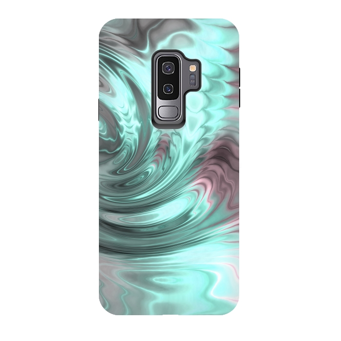 Galaxy S9 plus StrongFit Abstract Fractal Teal Pink 2 by Andrea Haase