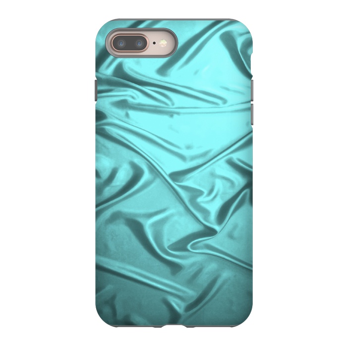 iPhone 7 plus StrongFit Shimmering Teal Satin by Andrea Haase
