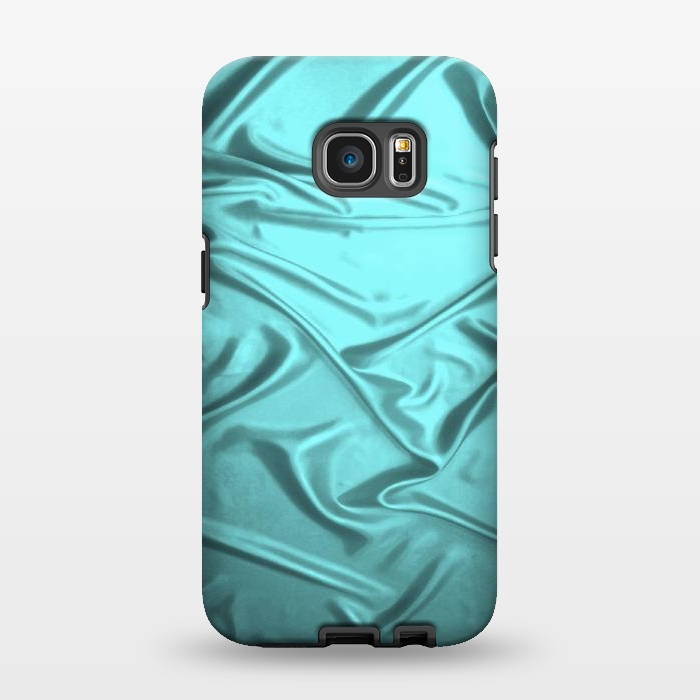 Galaxy S7 EDGE StrongFit Shimmering Teal Satin by Andrea Haase