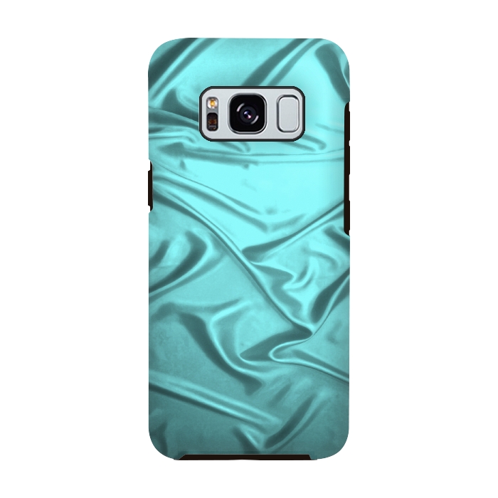 Galaxy S8 StrongFit Shimmering Teal Satin by Andrea Haase
