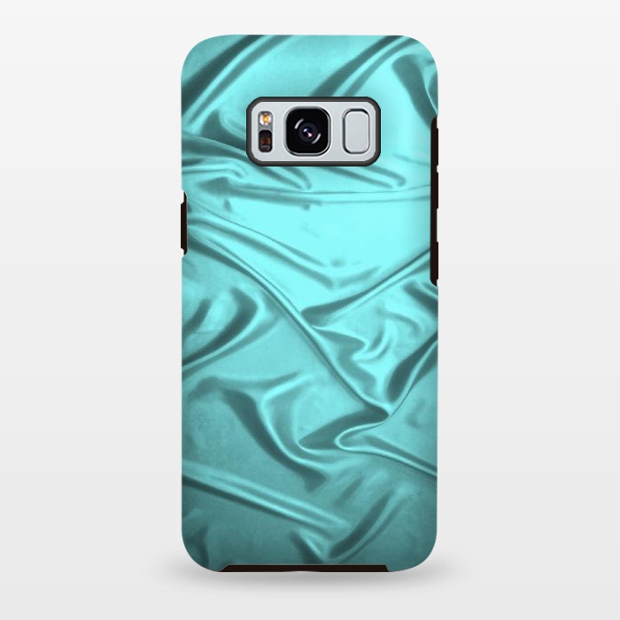 Galaxy S8 plus StrongFit Shimmering Teal Satin by Andrea Haase
