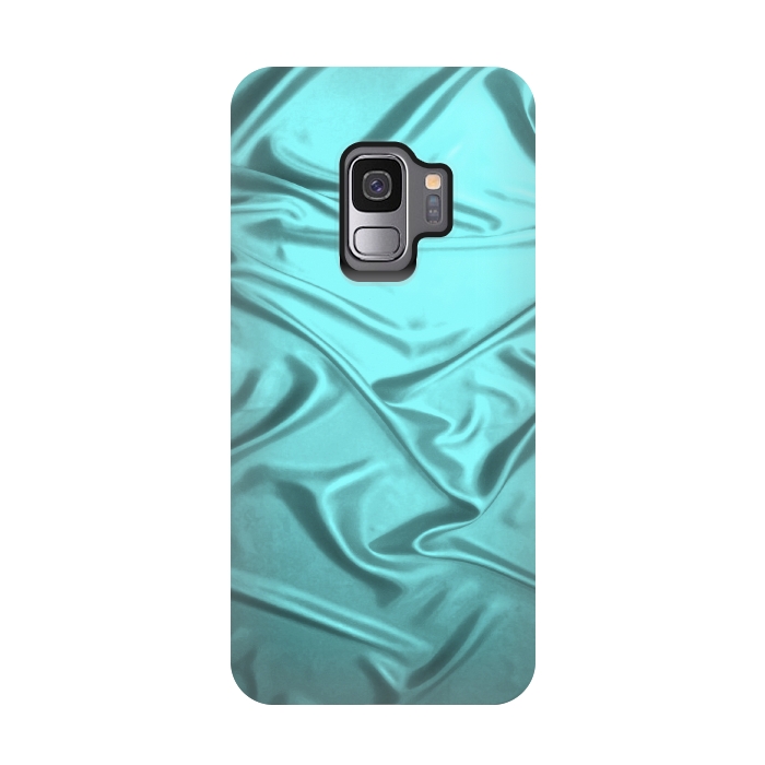 Galaxy S9 StrongFit Shimmering Teal Satin by Andrea Haase