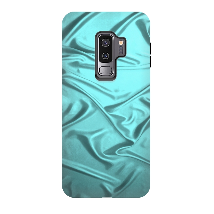 Galaxy S9 plus StrongFit Shimmering Teal Satin by Andrea Haase