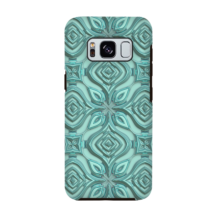 Galaxy S8 StrongFit Elegant Green Turquoise Ornament Pattern by Andrea Haase