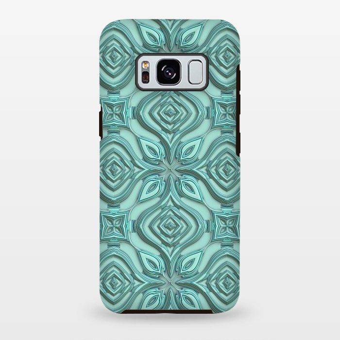 Galaxy S8 plus StrongFit Elegant Green Turquoise Ornament Pattern by Andrea Haase