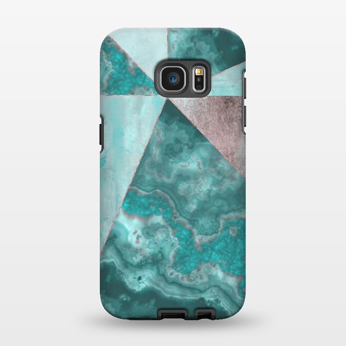 Galaxy S7 EDGE StrongFit Rosegold And Gemstone Collage 2 by Andrea Haase