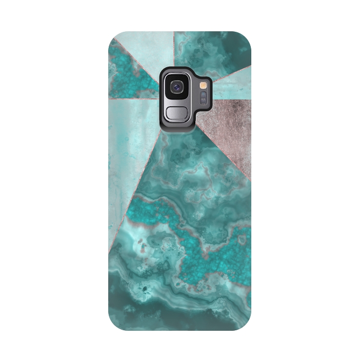 Galaxy S9 StrongFit Rosegold And Gemstone Collage 2 by Andrea Haase