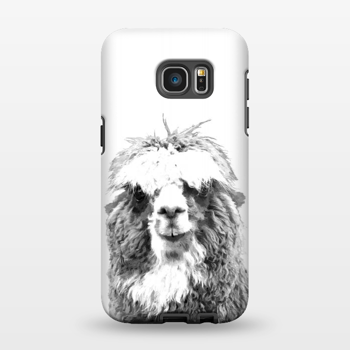 Galaxy S7 EDGE StrongFit Black and White Alpaca by Alemi