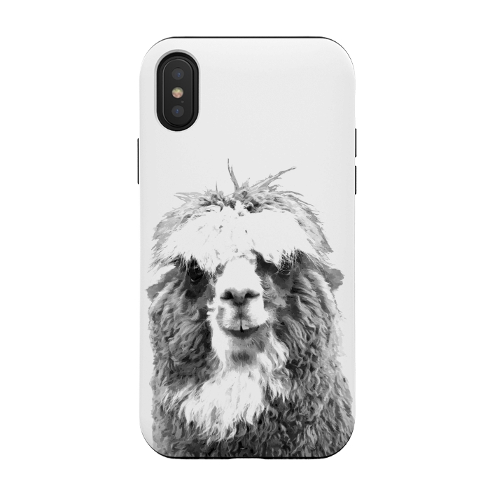 iPhone Xs / X StrongFit Black and White Alpaca by Alemi