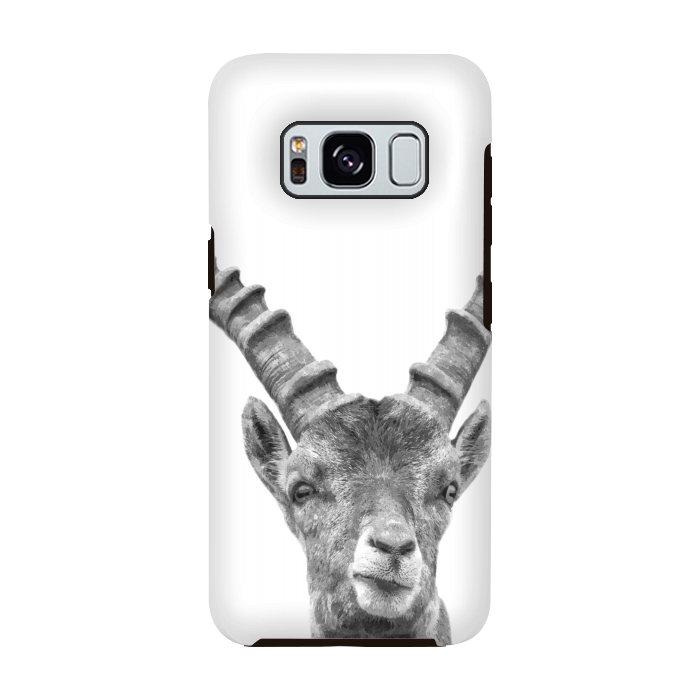 Galaxy S8 StrongFit Black and White Capricorn by Alemi