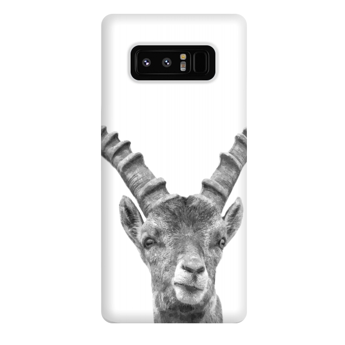 Galaxy Note 8 StrongFit Black and White Capricorn by Alemi