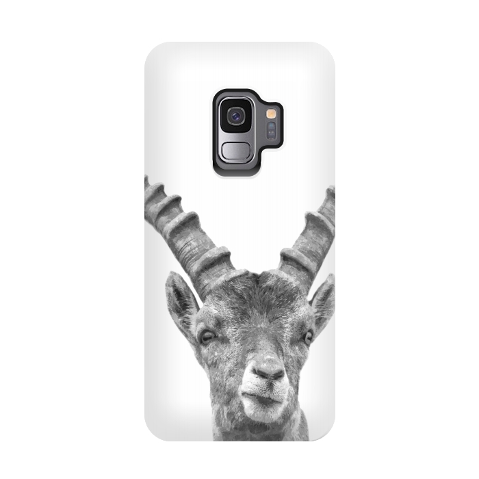 Galaxy S9 StrongFit Black and White Capricorn by Alemi