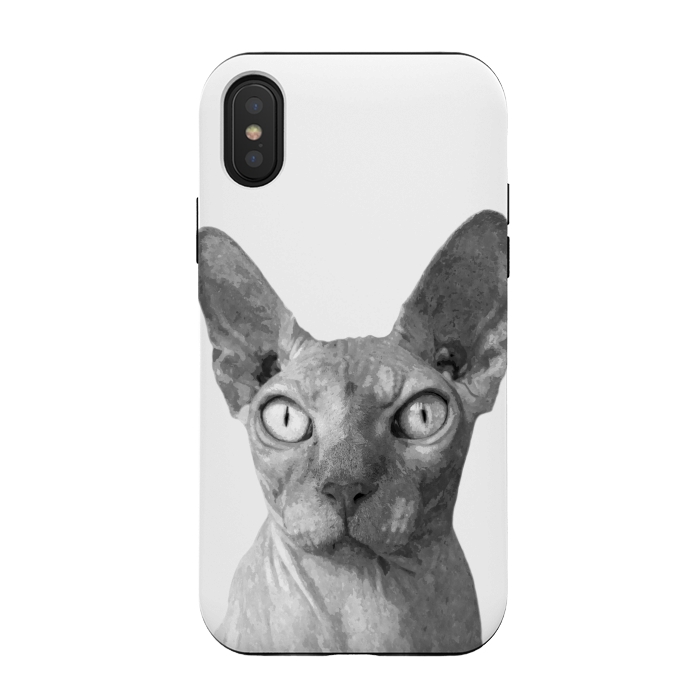 iPhone Xs / X StrongFit Black and White Sphynx by Alemi