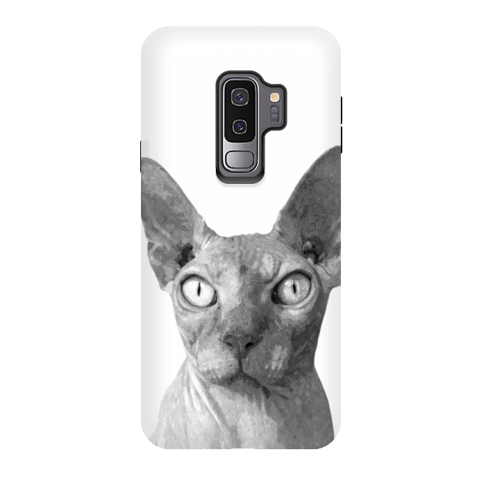 Galaxy S9 plus StrongFit Black and White Sphynx by Alemi
