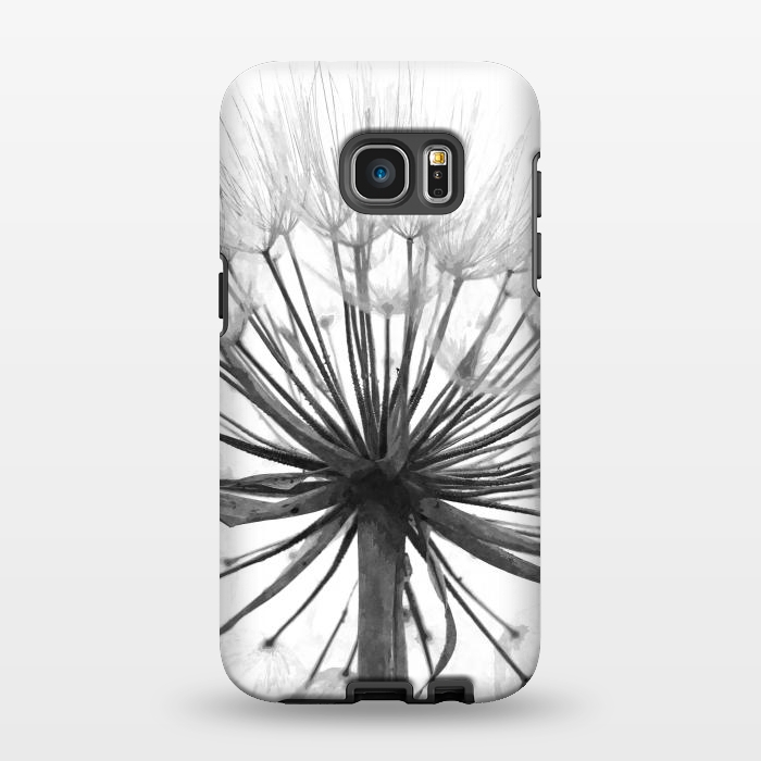 Galaxy S7 EDGE StrongFit Black and White Dandelion by Alemi