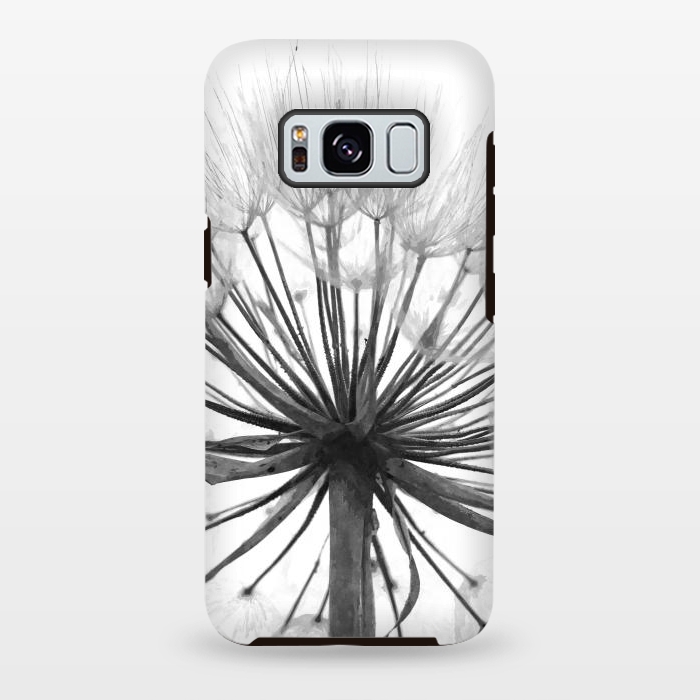 Galaxy S8 plus StrongFit Black and White Dandelion by Alemi