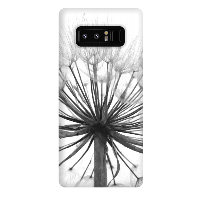 Galaxy Note 8 StrongFit Black and White Dandelion by Alemi