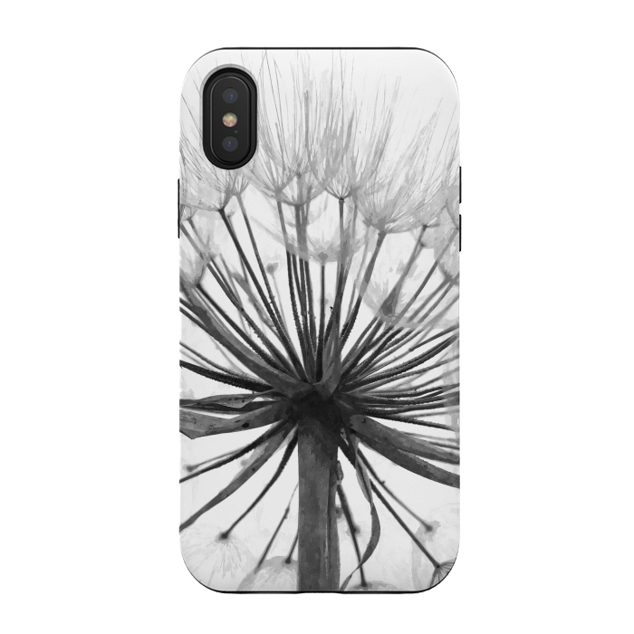 iPhone Xs / X StrongFit Black and White Dandelion by Alemi