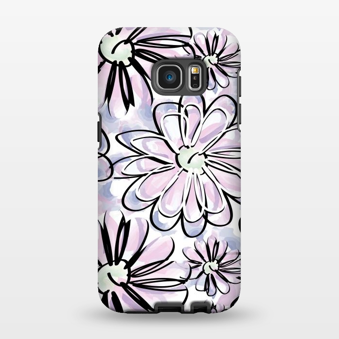 Galaxy S7 EDGE StrongFit Watercolor flowers by Camila