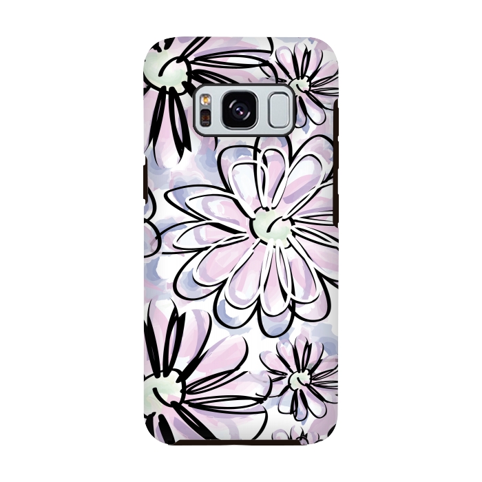 Galaxy S8 StrongFit Watercolor flowers by Camila