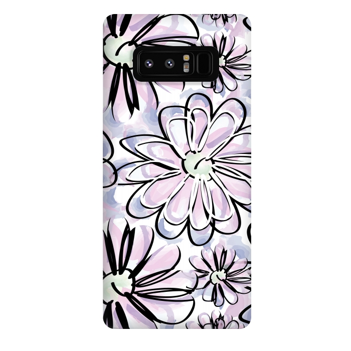 Galaxy Note 8 StrongFit Watercolor flowers by Camila