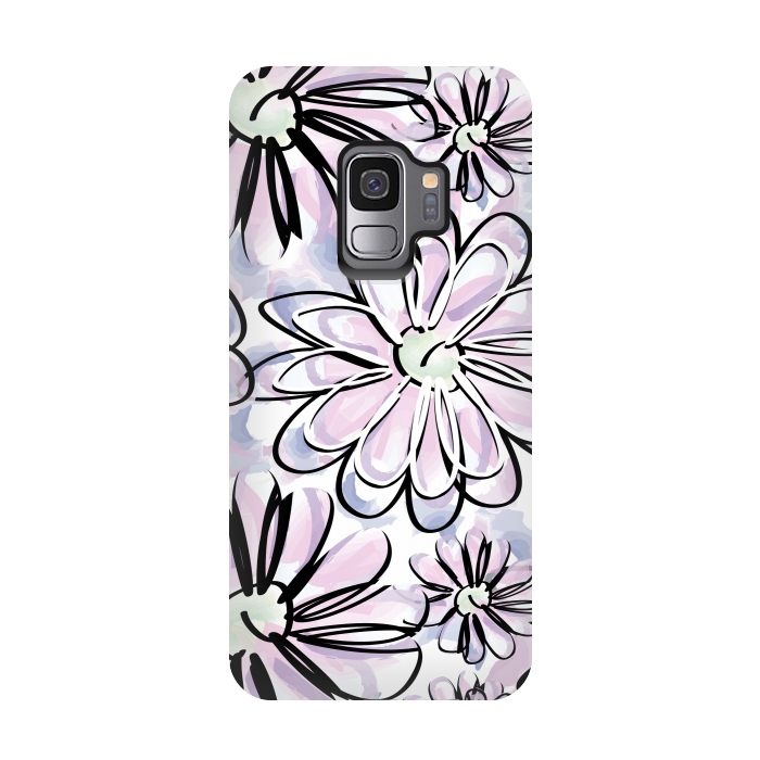 Galaxy S9 StrongFit Watercolor flowers by Camila