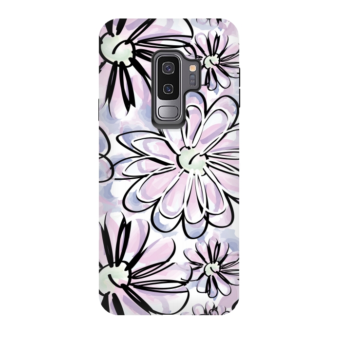 Galaxy S9 plus StrongFit Watercolor flowers by Camila