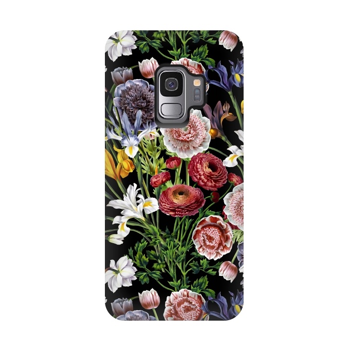 Galaxy S9 StrongFit Vintage Flower Pattern by  Utart