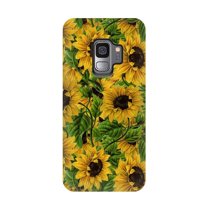Galaxy S9 StrongFit Vintage Sunflower Pattern by  Utart