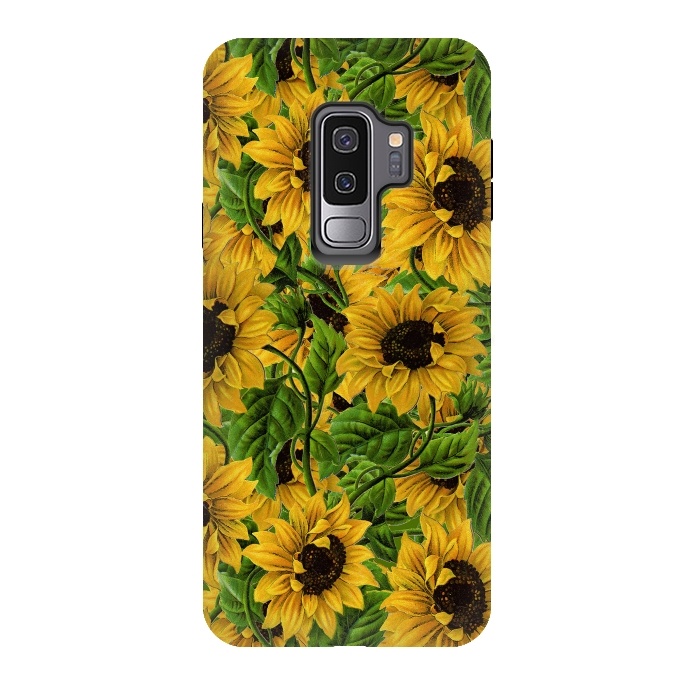 Galaxy S9 plus StrongFit Vintage Sunflower Pattern by  Utart